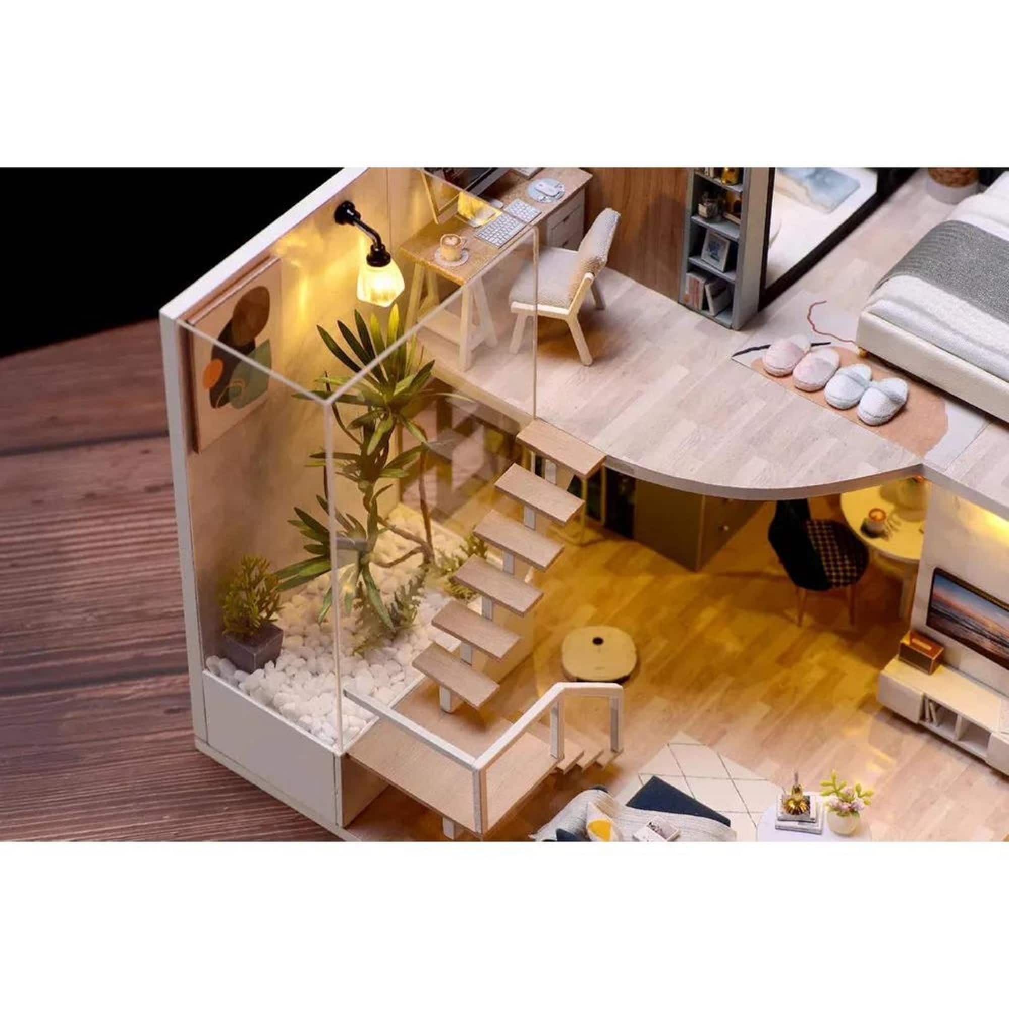 Wizardi Miniature Roombox: House on the Riviera Dollhouse Kit